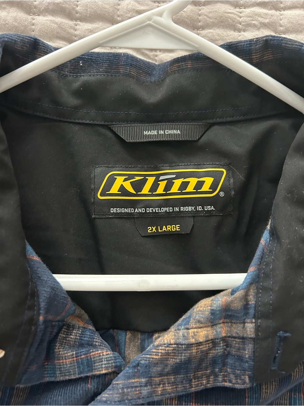 Klim Men's 2X Large Blue Plaid Lightweight Shirt Jacket